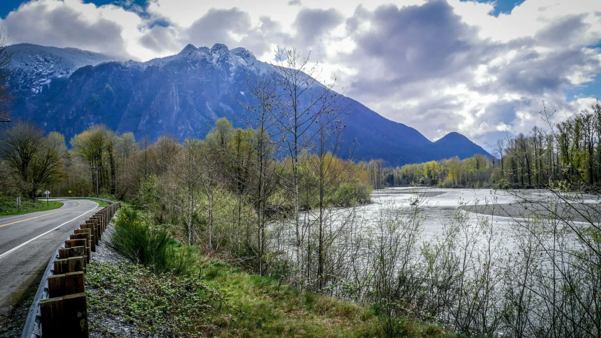 Snoqualmie River and Mount Si landscape - scenic view near our Islamic center in Washington state